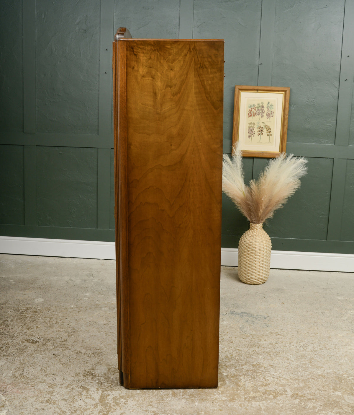Art Deco Style Walnut Gentlemans Wardrobe - 1960s