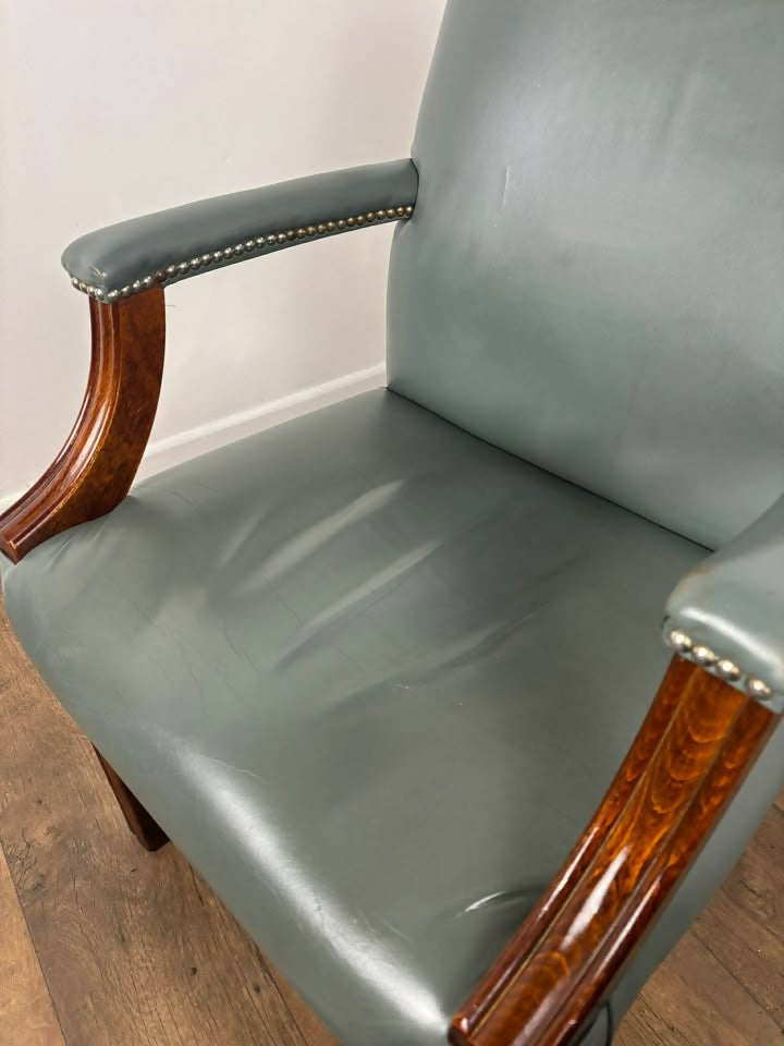 Classic Gainsborough Chair in Duck Egg Leather