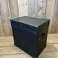 Leather 2 Draw Accent Blue Vintage Storage Trunk End Table