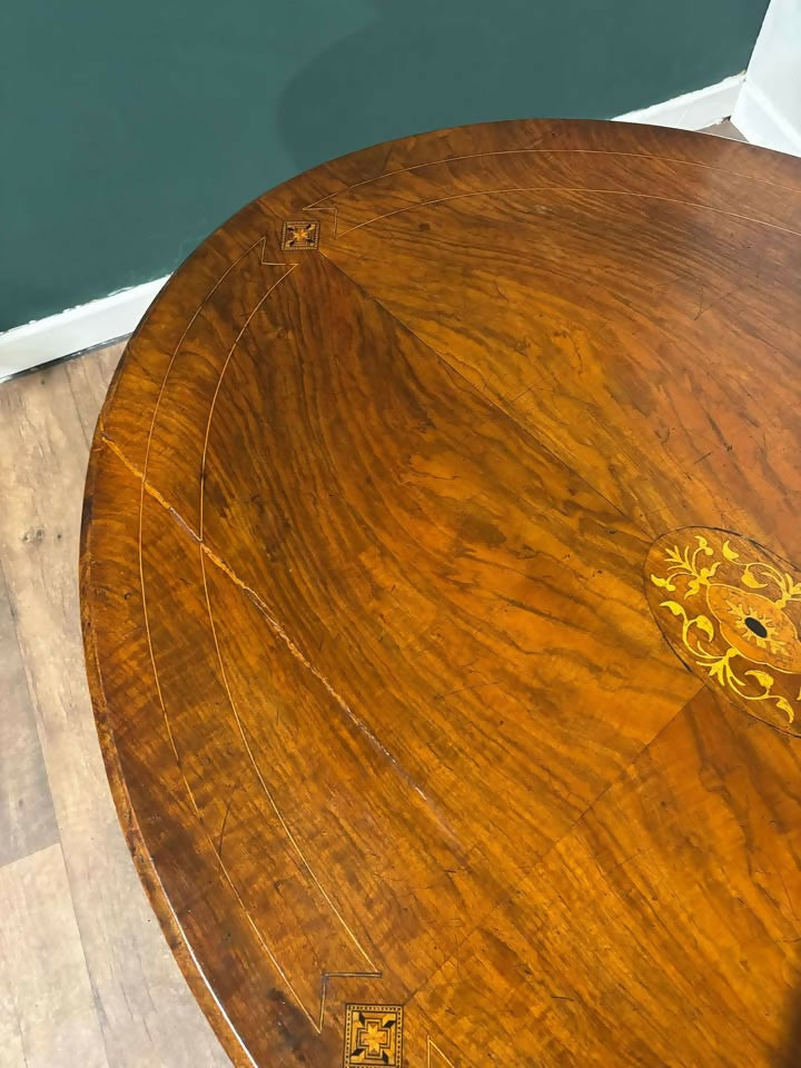 Edwardian Inlaid Oval Tilt Top Breakfast 0