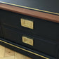 Stag minstrel black gold console table/ mid century modern vintage sideboard