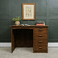 Old Oak Kneehole Desk with Drawers - Lovely Patina