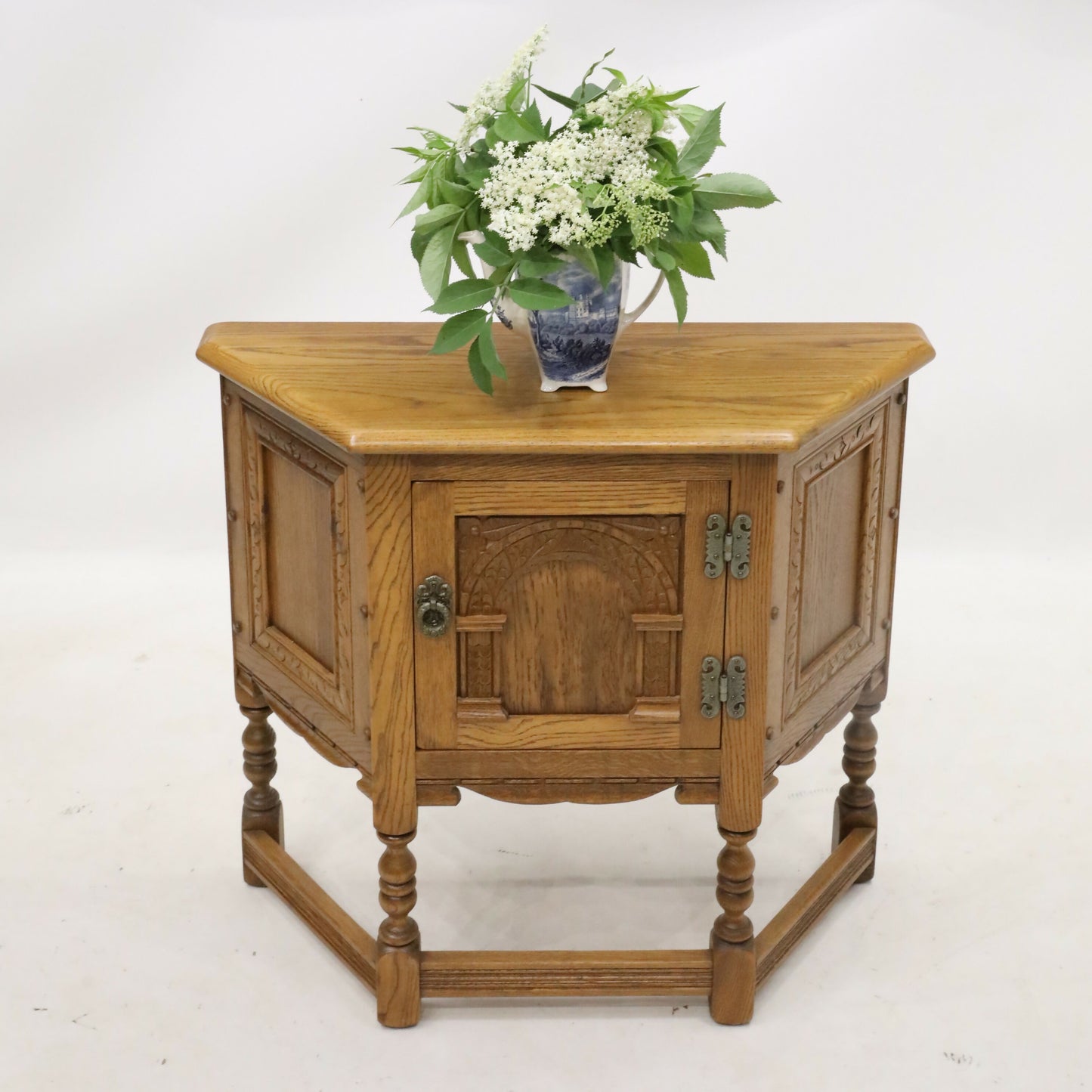 Old Charm Canted Table Sideboard Carved Door Perfect Hall Table FREE UK Delivery. SBR9176/3005D