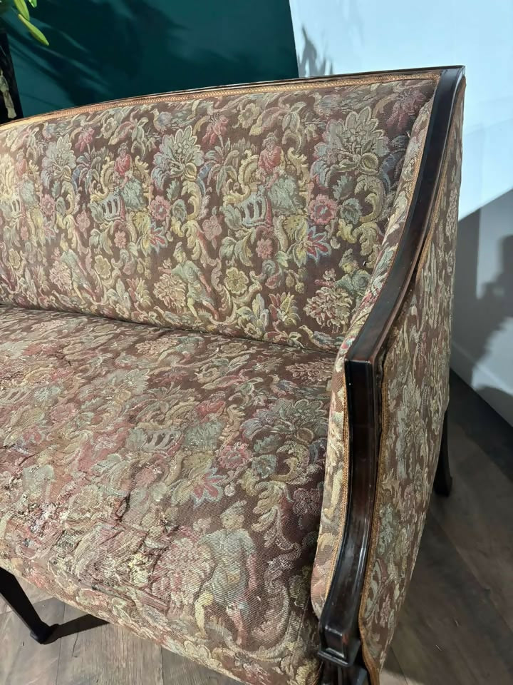 19th Century Mahogany Tapestry Upholstered Window Seat6