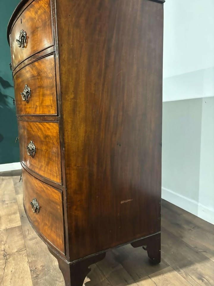 Georgian Mahogany Bow Front Chest Of Drawers7