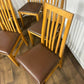Set Of Six Modern High Back Oak Dining Chairs