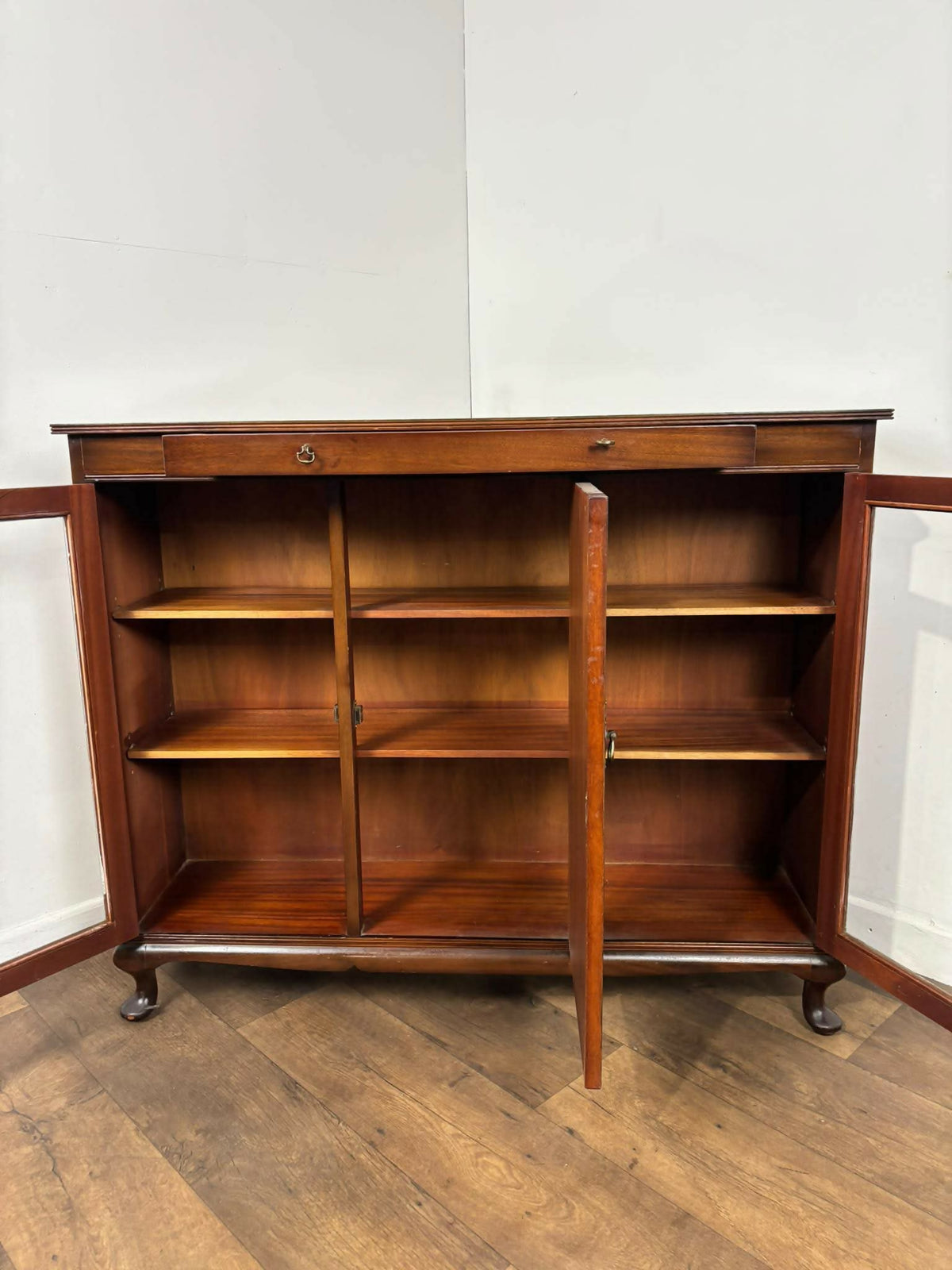 Reproduction Mahogany Glazed Bookcase