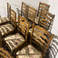 Set of Twelve Oak Yorkshire Style Ladderback Dining Chairs