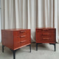 Vintage Pair of Danish Mid Century Bedside Chest Of Drawers Tables Retro Scandi R901