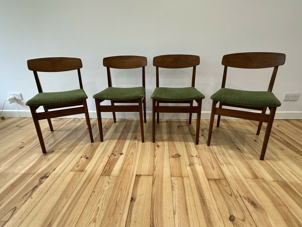 Danish Teak Dining Chairs by Korup Stolefabrik 1960s Mid Century Modern Set of 4 Chairs
