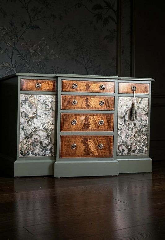 Burr Walnut Decoupaged Sideboard