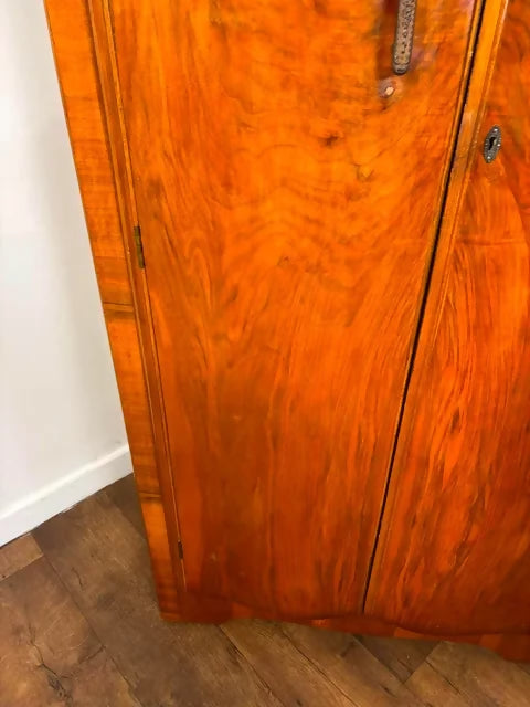 Vintage Art Deco Style Walnut Veneer Wardrobe