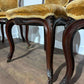 Vintage Set Of Six French Mahogany Framed Dining Chairs