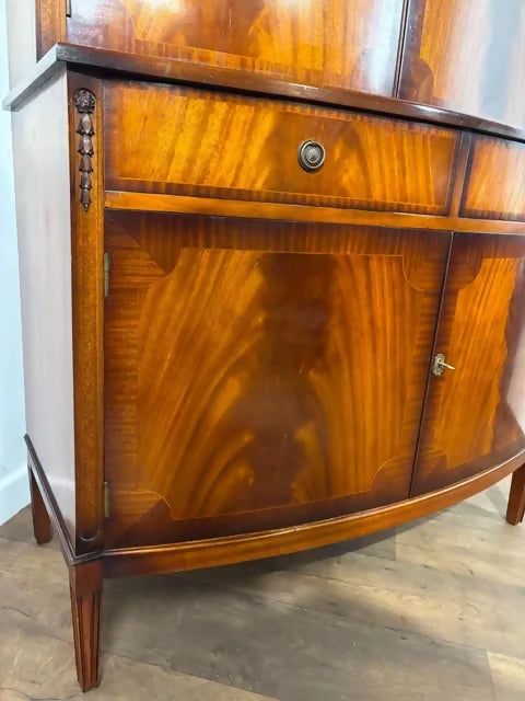Reproduction Mahogany Bow Fronted Side Cabinet