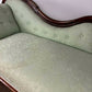 Edwardian Mahogany Framed Chaise Longue with Green Upholstery