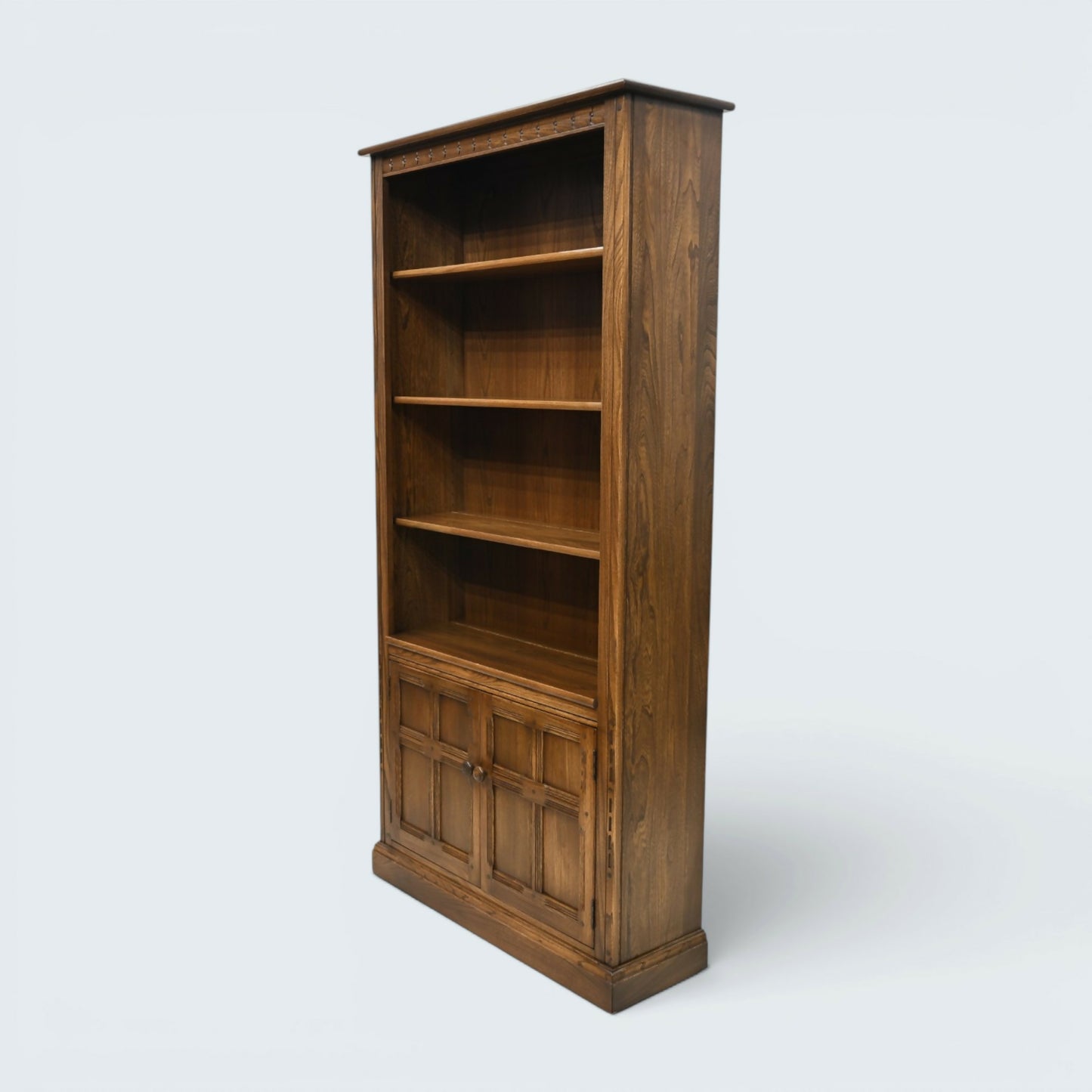 Ercol Wide Tall Bookcase Display Cupboards Golden Dawn Finish FREE UK Delivery*