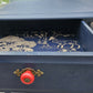 Luxe Navy Blue Hand Painted Stag Minstrel Classic Vintage Dressing Table Desk