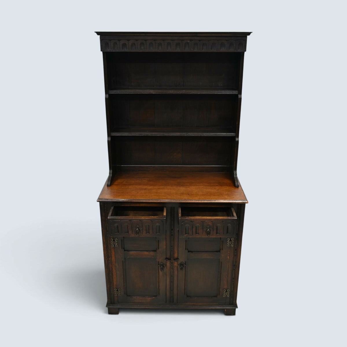 Traditional Dark Oak Dresser with Drawers & Cupboard Georgian FREE UK Delivery*