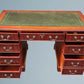 Mahogany Pedestal Writing Desk With Leather Top