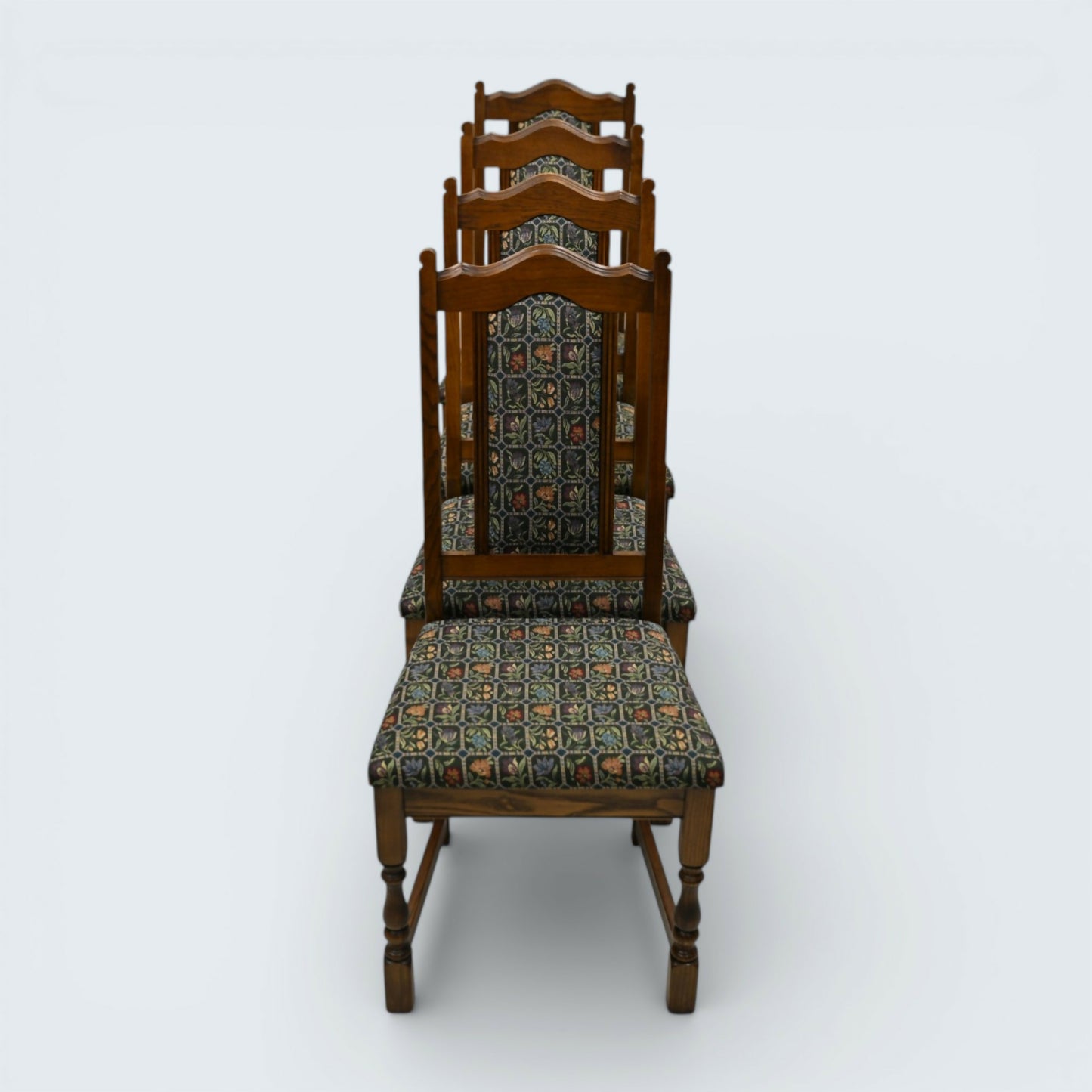 4 Old Charm Dining Chairs Widford Green Light Oak Upholstery FREE UK Delivery*