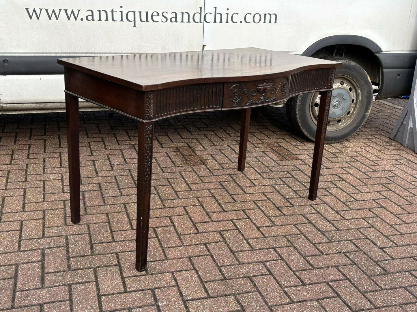 Vintage Mahogany Console Hall Table, Server. With Central Drawer.