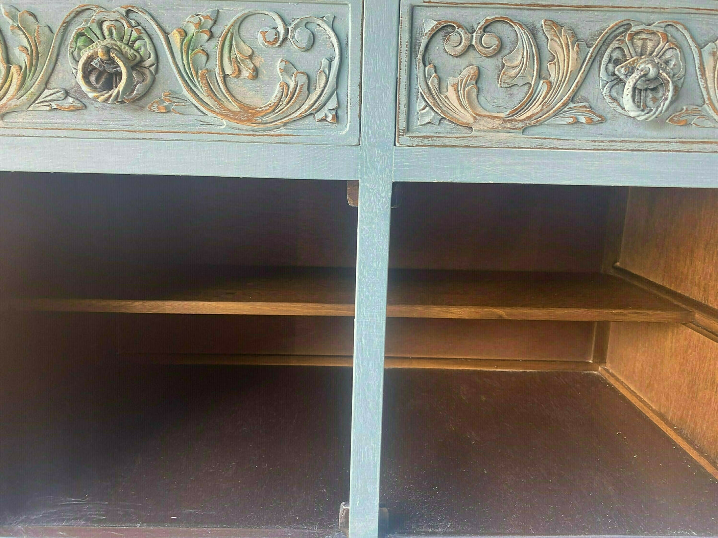 Vintage Farmhouse Sideboard/Large Carved Sideboard/Statement Piece