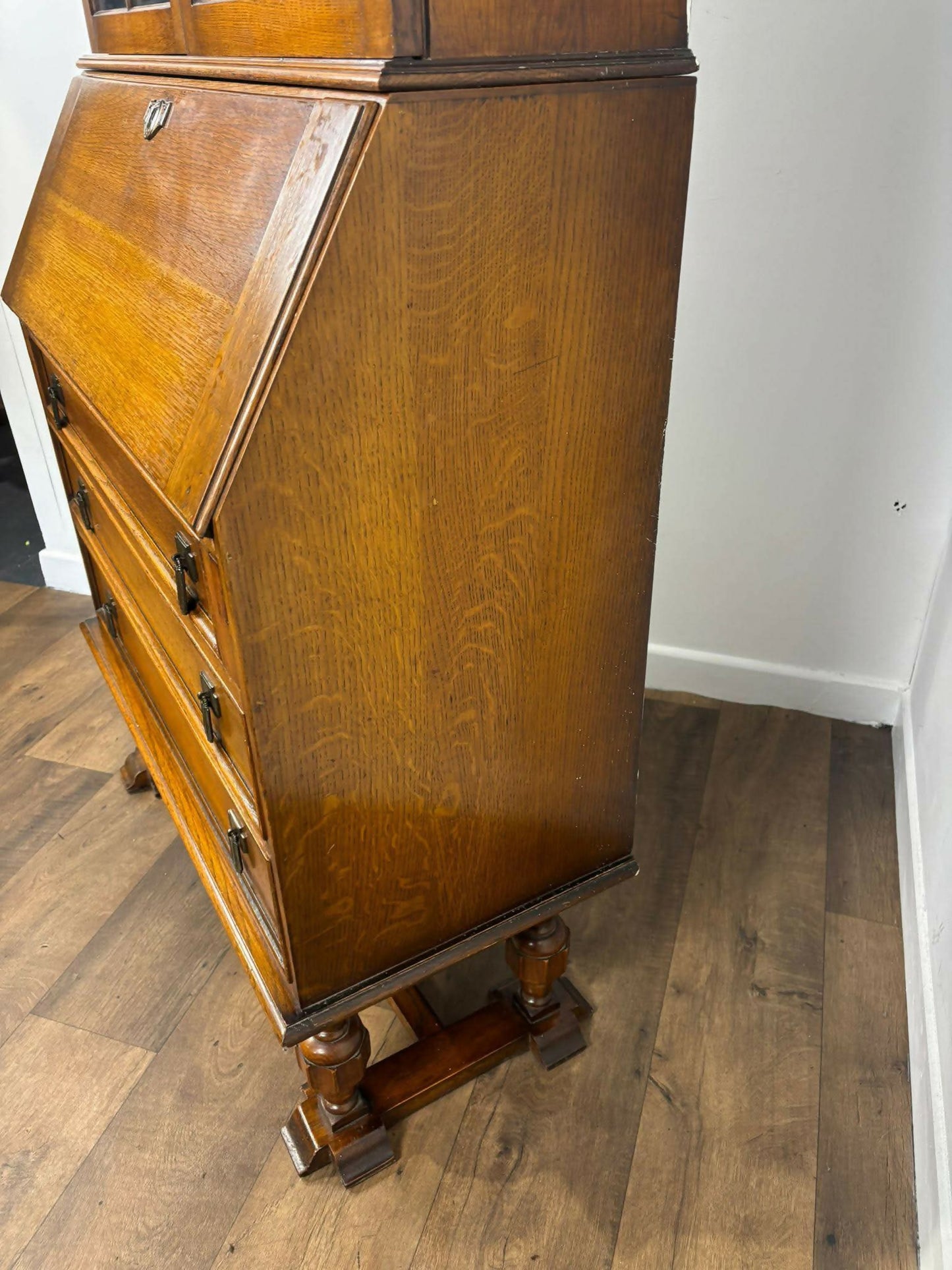 Vintage Oak Bureau Bookcase