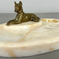 Tray Antique French Style Marble Brass Dog Decorative Display Tray LOT 6419
