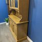 Large Solid Oak Dresser Cabinet Oak Veneer Leaded Glass Dresser Sideboard