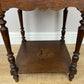 Bedside Table Antique French Style Marble Top Oak Cabinet Nightstand LOT 6246
