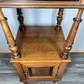 Bedside Table Antique French Style Marble Top Walnut Cupboard Cabinet LOT 4043