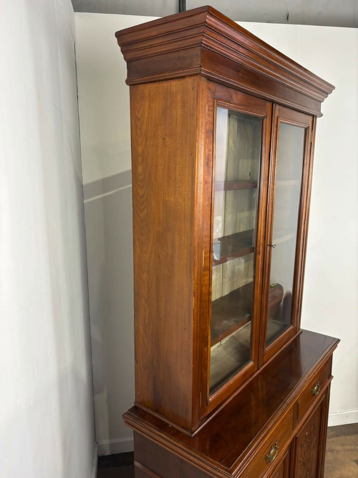 Edwardian Mahogany Glazed Bookcase