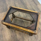 Vintage Oak Stool with Embroidered Pad