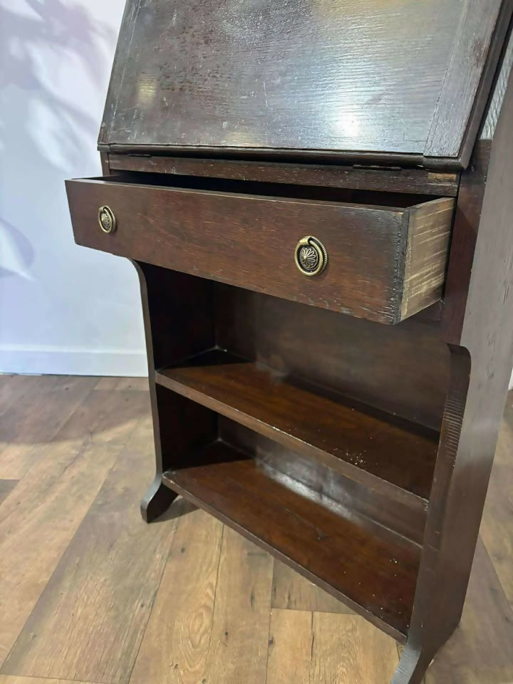 Vintage Oak Student Bureau Bookcase
