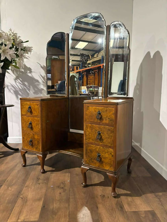Vintage Burr Walnut Dressing Table