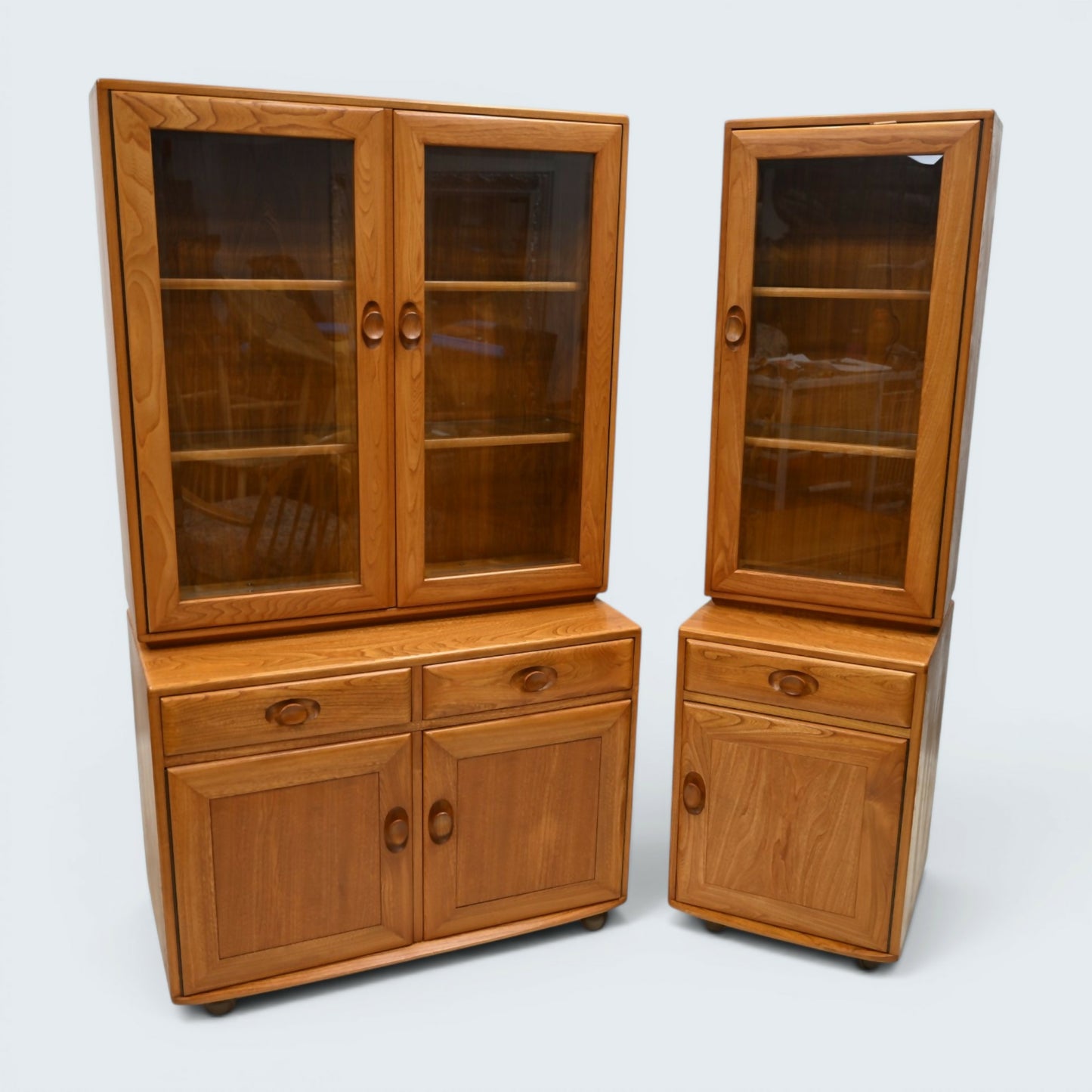 Ercol Windsor Wall Unit Display Cupboard 4 Piece Light Finish FREE UK Delivery