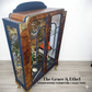 art deco peacock navy and gold glass cabinet-MADE TO ORDER