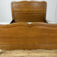 Bed Vintage French Louis XVI Oak Double Bed Frame Carved Headboard LOT 6380