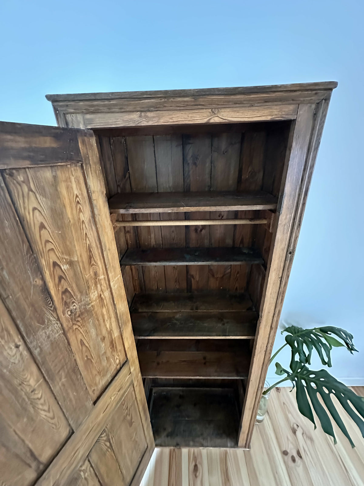 Victorian Pine Cupboard House Keepers Pantry Pitch Pine Rustic Farmhouse Larder Linen Cabinet