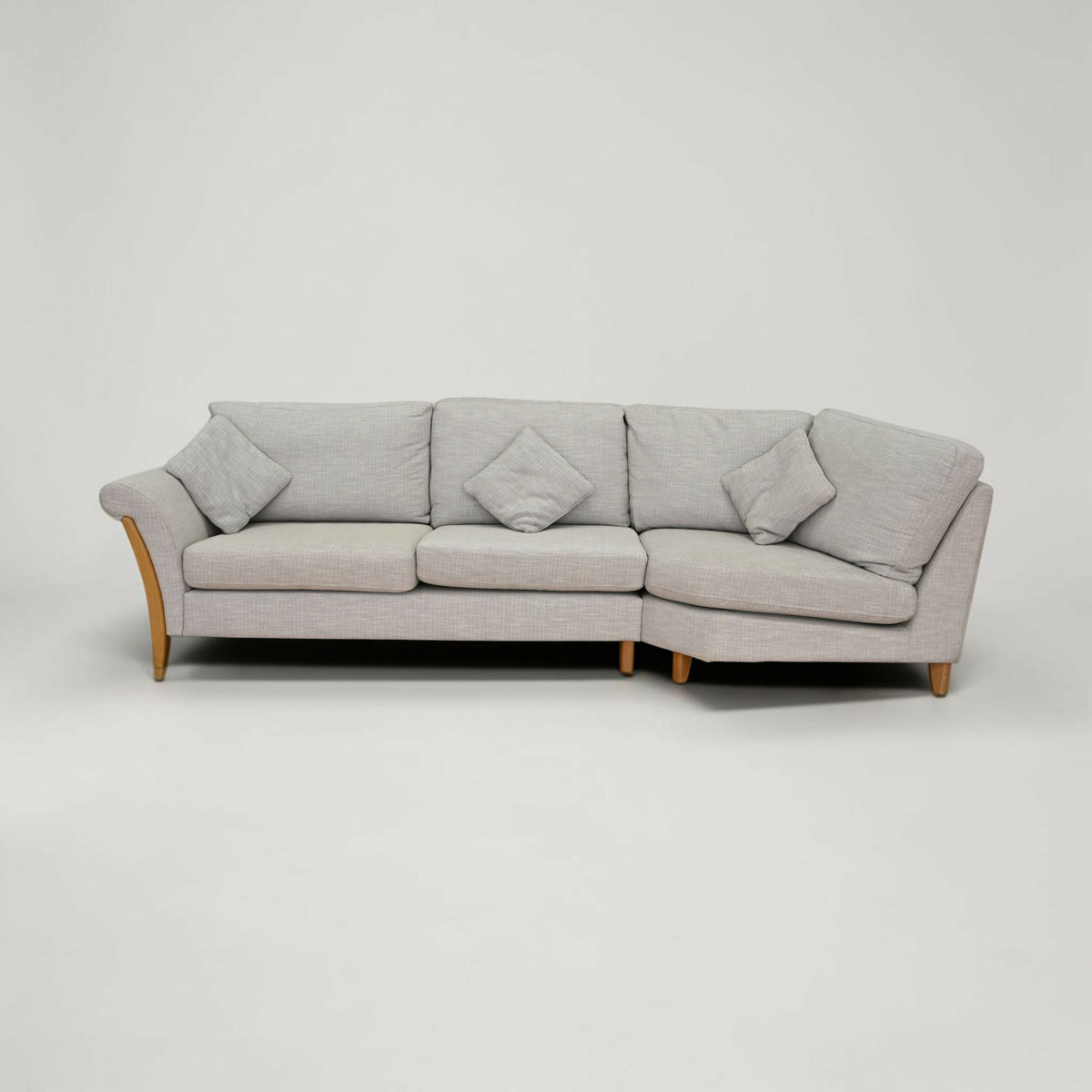 Ercol Corner Sofa Light Grey Upholstery With Cushions 2 Piece FREE UK Delivery*