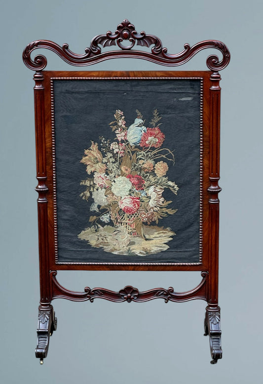 George IV Mahogany Fire Screen