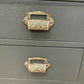 Vintage Chest of Three Drawers in Green/ Black