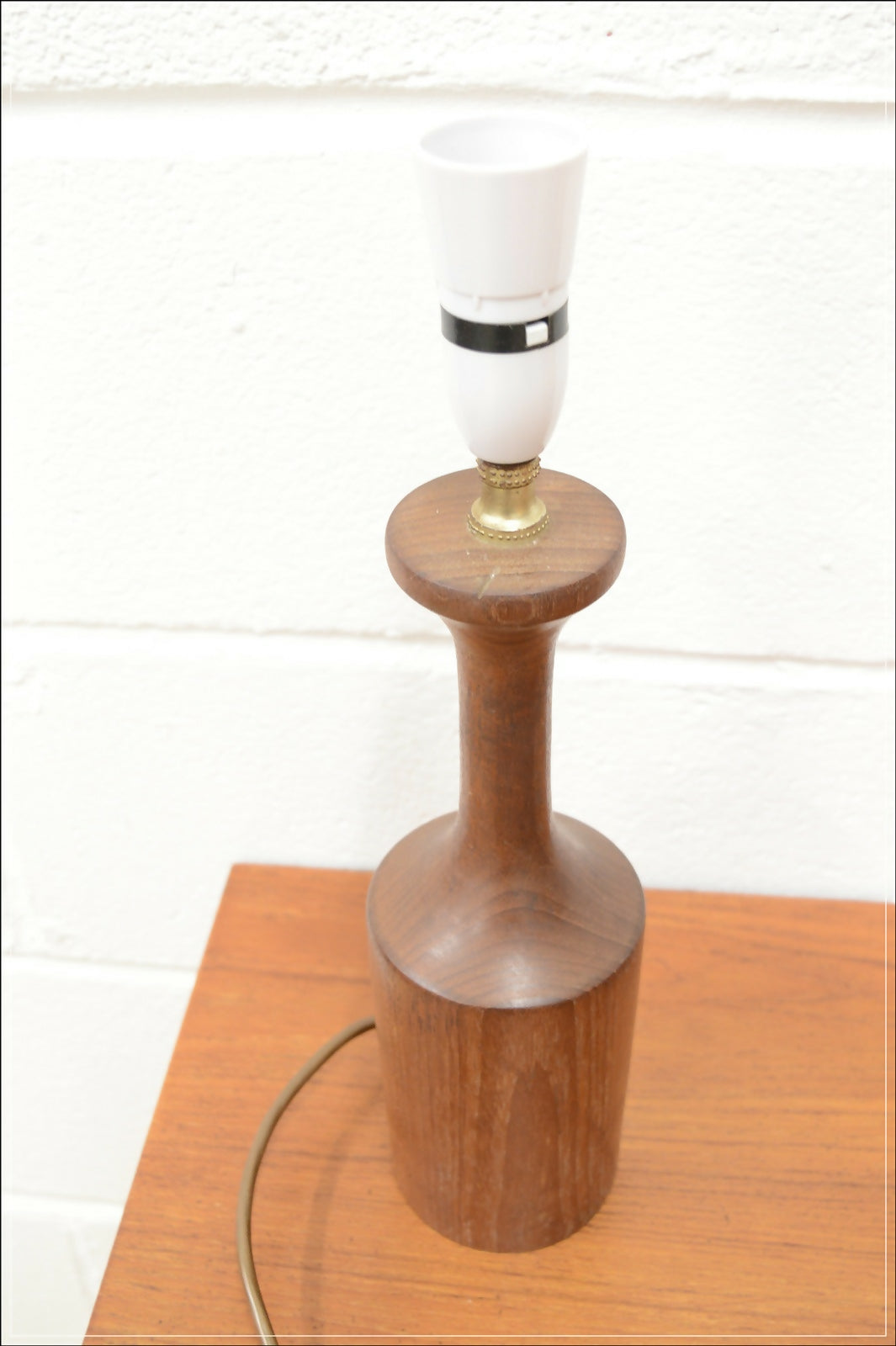 Vintage teak table lamp side lamp base (no shade!) mid century danish design
