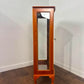 Reproduction Yew Wood Glazed Display Cabinet with Key