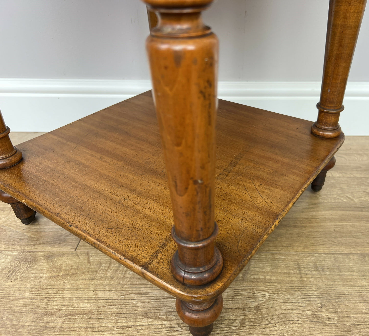 Bedside Table Antique French Style Marble Top Walnut Cabinet Nightstand LOT 6242