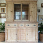 Rustic Antique Victorian Stripped Pitch Pine Cupboard Glazed Dresser Server