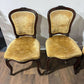 Vintage Set Of Six French Mahogany Framed Dining Chairs