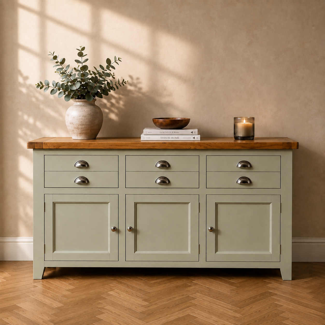 Large Oak Green Sideboard | Vert De Terre