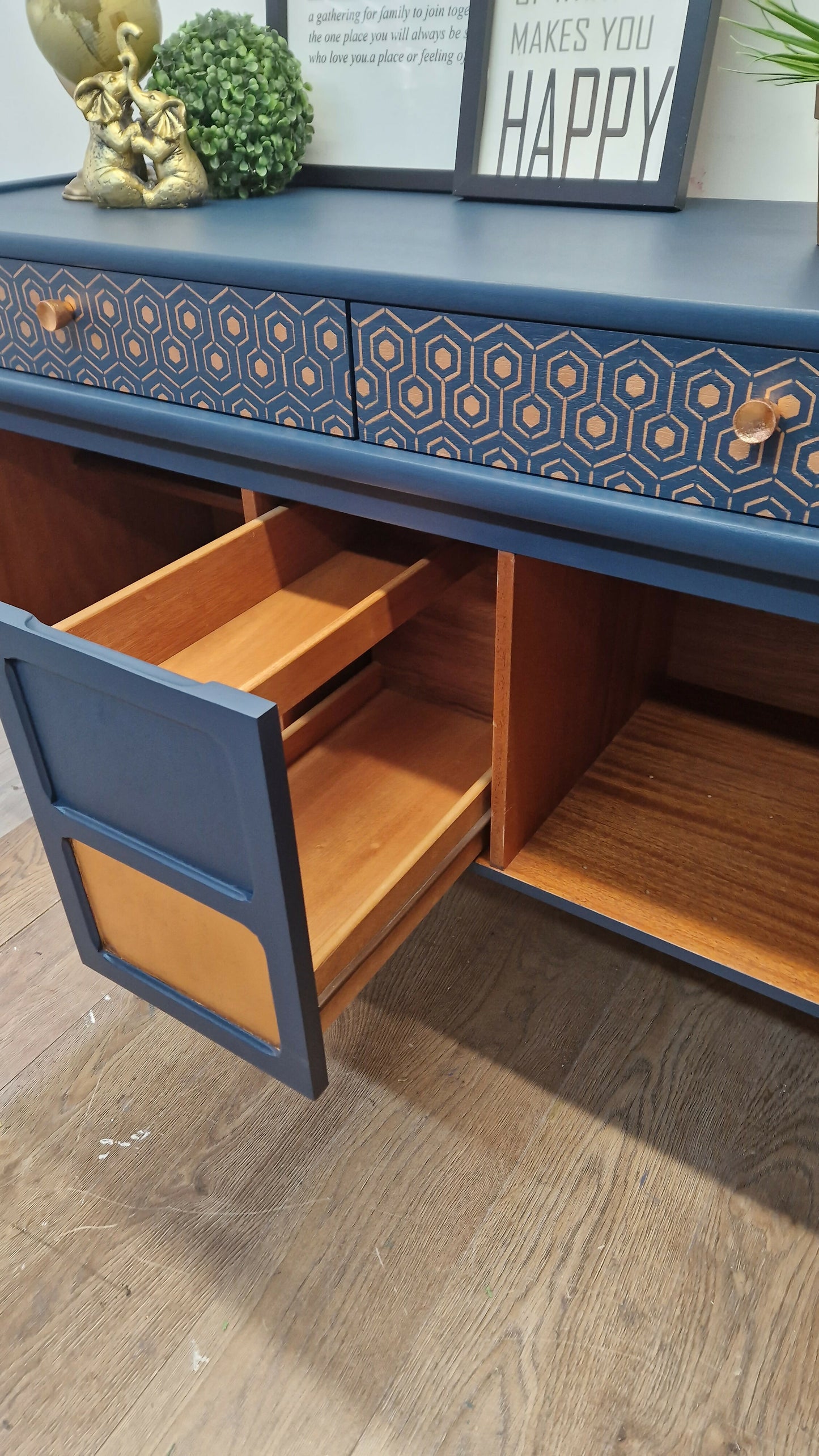 Blue Nathan sideboard, cocktail cabinet