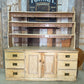 Antique Late Victorian English Pine Kitchen Dresser Shelves Housekeeper Cupboard, c.1870